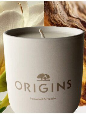 ORIGINS - Ltd Edition - Ironwood & Freesia Hand-Poured Scented Candle + Refill